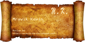 Mravik Kevin névjegykártya